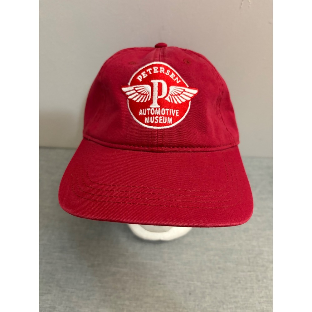 Cap America Hat Mens OSFA Red Petersen Automotive Museum Adjustable Strapback